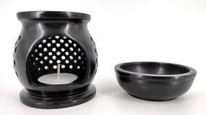 Difusor de Aroma de esteatita negra con quemador de Aroma de mármol de trabajo tallado para incienso y aromaterapia elegante soporte de incienso práctico - Product Image 4