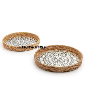 ถาดหวายสำหรับตกแต่งร้านอาหารถาดเสิร์ฟอาหารทำมือสไตล์คลาสสิก - Product Image 1