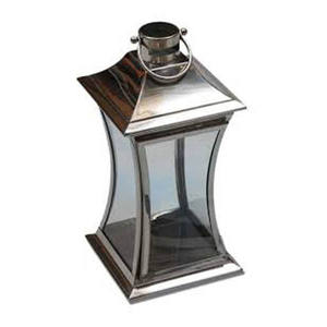 Metal hierro y vidrio linterna decorativa Metal hierro linterna hexagonal en forma de latón hecho a mano antiguo acabado decorativo - Product Image 4