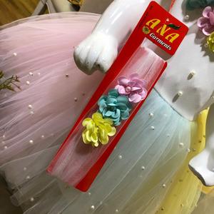 Vestido de satén floral múltiple para niñas Ropa de fiesta con tamaño personalizado y decoración de flores Vestidos elegantes - Product Image 5