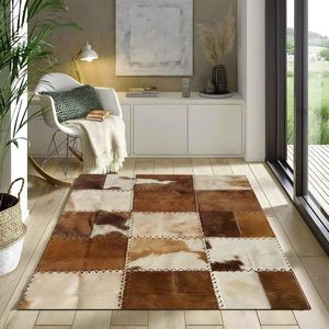Alfombra de retales de piel de vaca de pila alta de lujo, respetuosa con el medio ambiente, personalizable, cuero OEM - Product Image 1
