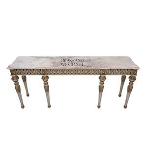 Luxury Classic <b>Console</b> <b>Table</b> with <b>Marble</b> Top Handcrafted Wooden Design Gold Accents Elegant French Style Furniture - Product Image 1