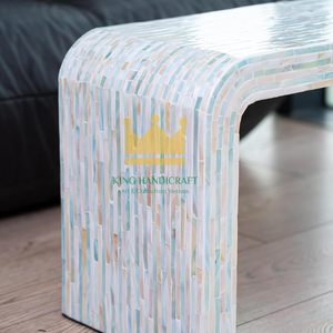 โต๊ะข้างมุกช่างฝีมือเวียดนามเปลือกหอยหรูหราเฟอร์นิเจอร์ไม้ทำมือตกแต่งบ้าน - Product Image 3