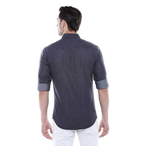 2024 personalizado mejor diseño peso ligero alta calidad precio barato Jeans Material Turn Down Collar hombres camisa de mezclilla - Product Image 6