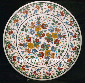 Mesa de trabajo con incrustaciones de mármol blanqueado, superventas, café de mármol hecho a mano/MESA de esquina, obra de arte con incrustaciones/trabajo de incrustaciones listo para enviar - Product Image 1