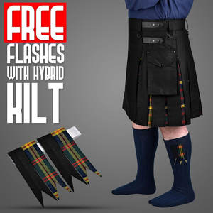Kilts Híbridos con Patrón Tartán Negro para Hombre, Kilt Tradicional Escocés 2026 - Product Image 4