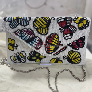 Bolso bandolera de algodón de diseñador bohemio elegante para mujer india, bolso bandolera hecho a mano con cuentas, imán de hombro para fiesta de compras de noche - Product Image 1