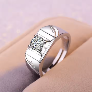 Anillo de oro de 10K para hombre con diamante cultivado en laboratorio redondo, elegante anillo fino de uso diario, el mejor anillo para hombre y su uso, regalo, fiesta, boda - Product Image 2