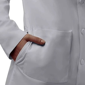 Customized Color & Logo Men's 100% Cotton Medical Lab Coat with Needle Detection and Seamless Fusing Wholesale Price - Product Image 6