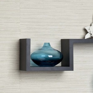 Custom Design Set of 2 S Shape Wooden Wall Rack with Matte Black Finished for Home and Office Wall Decor Books & Plant <b>Organizer</b> - Product Image 2