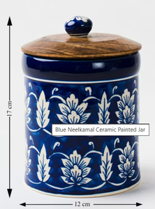 Jarra de Cerámica Pintada Azul Neelkamal - Product Image 3