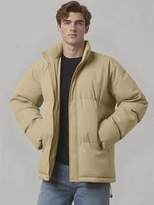 Custom Logo Puffer <b>Jacket</b> <b>Men</b> 2025 Warm <b>Waterproof</b> <b>Lightweight</b> Insulated Winter Outerwear OEM Streetwear Fashion Bulk Wholesale - Product Image 3