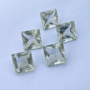 Calidad AAA + Natural Blanco Verde Amatista Forma cuadrada Corte facetado Calibrado Tamaños personalizados disponibles Venta al por mayor Fuente de confianza - Product Image 3