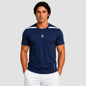 T-shirt Core Pro GS Bleu Coupe Slim en Jersey 100% Coton Biologique 200 Grammes Couleur Unie Imprimé avec Fonctionnalité Compressée - Product Image 1