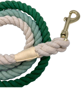 Green Ombre Cotton Rope Dog <b>Leash</b> Supplies Accessory Customized Colored Cotton Rope Handmade Dog <b>Leash</b> <b>Pet</b> <b>Leash</b> Set - Product Image 2