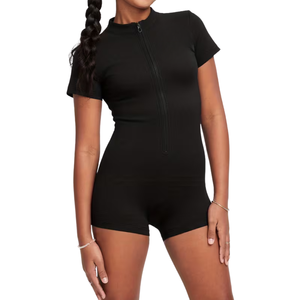 ชุดบอดี้สูทออกกำลังกายสำหรับผู้หญิง สไตล์ลำลอง ใส่สบาย ไร้รอยต่อ เหมาะสำหรับฤดูร้อน แบบไม่มีแขน ซิปด้านหน้า ยืดหยุ่น กระชับรูปร่าง ชุดออกกำลังกายแบบชิ้นเดียว เหมาะสำหรับการฝึกซ้อมในยิม - Product Image 5