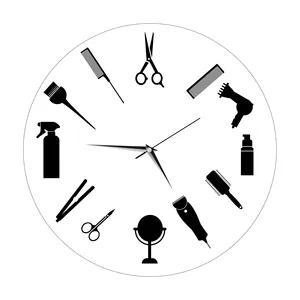 Parrucchiere barbiere progettato 29 Cm orologio da parete in vetro