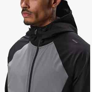 Cortavientos de nailon de calidad superior para hombre, chaquetas de entrenamiento con cremallera y logotipo personalizado, cuello levantado, letras populares de diseño de bloque de color - Product Image 6