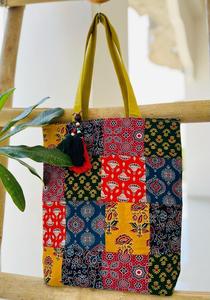 Premium Women's Bohemian Vintage Cotton <b>Tote</b> <b>Bag</b> Handmade Weaving Durable Zipper Fashionable Patchwork Chain Large Capacity - Product Image 4