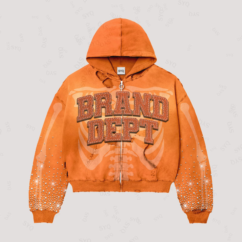 Hoodies with Leather Patches - Customizable Streetwear