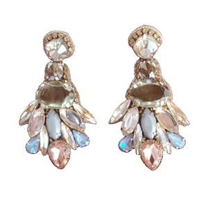El mejor fabricante de joyería para fiesta de noche de aretes de araña largos de cristal bordados a mano hechos a mano a precio por mayor - Product Image 1