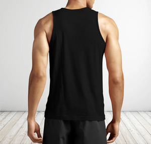 Débardeur noir pour homme avec citation motivante et motif haltère imprimé sur le devant, col rond, tenue décontractée pour la gym - Product Image 2