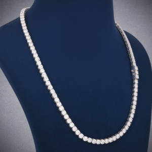 Collar de cadena de tenis personalizable con diamante de moissanita VVS de Plata de Ley 925 de diseñador de joyería de moda al por mayor - Product Image 2