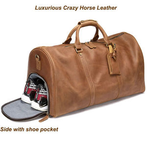 กระเป๋าดัฟเฟิลหนังแท้สำหรับผู้ชายกระเป๋าหนังแท้วินเทจ - Product Image 4