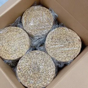 Sous-plats ronds classiques en jacinthe d'eau écologiques faits à la main 2024 pour mariage, maison, cuisine, utilisation durable - Product Image 6