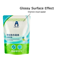 Sachet Doypack 36g 1.27oz 0.08lb 120 microns en PET/NY/PE imprimé en héliogravure, résistant à l'humidité, pour perles de lessive, bleu/vert/noir/blanc