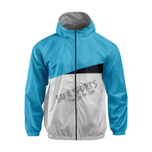 แจ็กเก็ตกันลมแบบมีซิปครึ่งตัวสำหรับผู้ชายเสื้อแจ็คเก็ตแบบสวมหัวมีแผ่นปะกลางแจ้งฤดูใบไม้ผลิออกแบบได้ตามต้องการ - Product Image 3