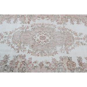 Tapis vintage 5,1 x 9,5 pieds, tapis turc, tapis en laine blanc patchwork - Product Image 5