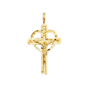 New Fashion 14K Gold Plated Crucifix <b>Cross</b> Pendant Religious Christian Accessory Waterproof Diamond Brass Metal Alloy - Product Image 1