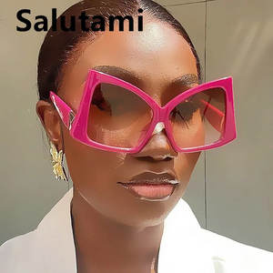 Nouvelle Arrivée Lunettes de Soleil Papillon Oversize Originales avec Nœud, Verres Dégradés, Légères, Style Œil de Chat Zèbre, Orange Blanc Vert Rouge - Product Image 6