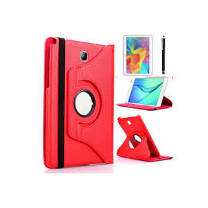 Étui rotatif à 360 degrés Netzy pour Samsung Galaxy Tab A 10.1 T580, housse de protection pour tablette en cuir PU rouge - Product Image 1