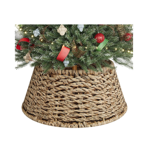 Wholesale Rustic <b>Mini</b> Water Hyacinth Round Christmas Tree Collar for Tabletop Christmas Tree Cheap Price from Vietnam - Product Image 1