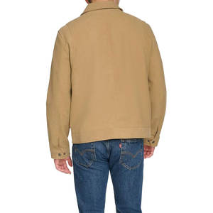 Veste en simili cuir vintage pour homme, couleur unie, col montant, fermeture éclair sur le devant, logo, technique de lavage, imperméable, écologique pour l'hiver - Product Image 4