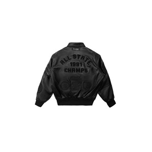 OEM personalizado Unisex invierno Letterman Varsity chaqueta de cuello alto con capucha de cuero chaqueta de béisbol botón decoración DDP envío - Product Image 2