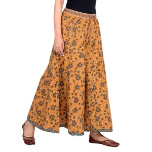 Elegante Palazzo estampado de algodón étnico, pantalón indio, pantalón acampanado floral, pantalones Palazzo estampados hechos a mano - Product Image 2