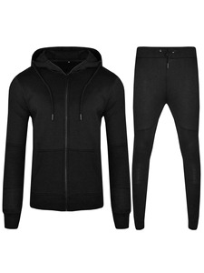 OEM de alta calidad con cremallera completa Sudadera con capucha y Jogger slim fit pantalón Sweatsuit Heavyweight hombres chándales - Product Image 2