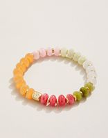 Bracelet en perles de pierre naturelle pastel, perles de culture et pierres précieuses, élastique et ajustable, avec chaîne dorée, bijoux de mode pour femmes, vente en gros