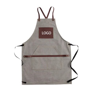 Tabliers en toile de coton à poches larges réglables, résistants, à dos croisé, imperméables, pour usage en cuisine - Product Image 2