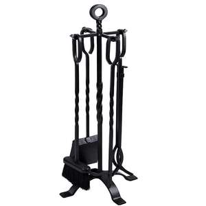 Black Powder Coated Finishes Fire Place accessories Set of 5 Fire place Accessories Available at <b>Cheap</b> and Wholesale Price - Product Image 2