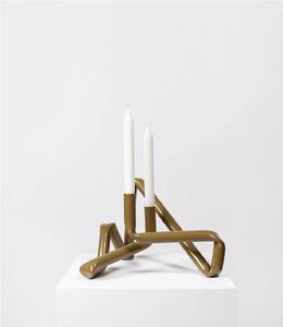 Bougeoir tube contemporain en aluminium mat et brillant élégant et solide pour les occasions de Noël - Product Image 4