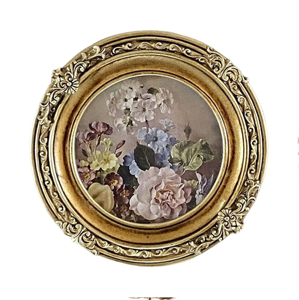 Antique gold-toned picture <b>frame</b> with detailed corner designs for classic tabletop display in India at wholesale prices - Product Image 3