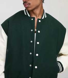 แจ็กเก็ตเบสบอลแขนยาวสำหรับผู้หญิงแจ็กเก็ตบอมเบอร์ทีมตัวแทนสีพื้นพร้อมกระดุมดีไซน์สำหรับฤดูใบไม้ร่วง - Product Image 3