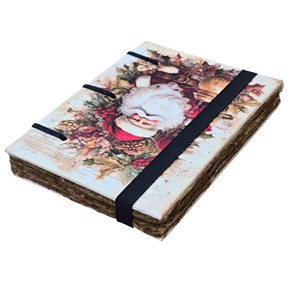 Diario de Tapa Dura con Estampado de Santa Claus, con Cierre de Correa y Páginas Oxidadas - 7 pulgadas X 5 pulgadas, 100 Páginas - Product Image 3