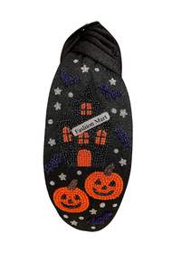 Diadema artesanal con cuentas de Halloween Motivos de calabaza lindos espeluznantes con diseño de cielo estrellado Diadema anudada para looks de otoño - Product Image 2