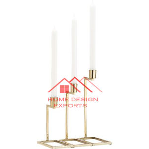 Centre de table pour mariage, chandelier en métal et cristal pour la décoration de la maison, vente en gros, grand chandelier doré - Product Image 4