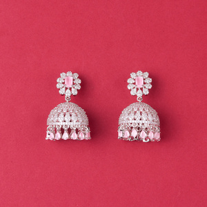 Nuevos pendientes colgantes de moda Popular Classic Jhumki con chapado en rodio CZ Classic Jhumki - Product Image 5